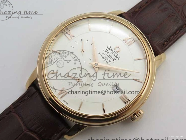 0422 De Ville Prestige Real PR RG ZF 1:1 Best Edition White Dial on Brown Leather Strap MIYOTA HighPerformance 7939